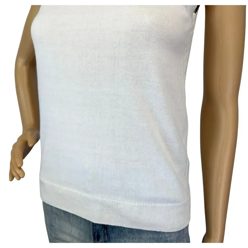 J. Crew Sweater Shell in Classic Cotton White BO375 Size XXS - Picture 9 of 13